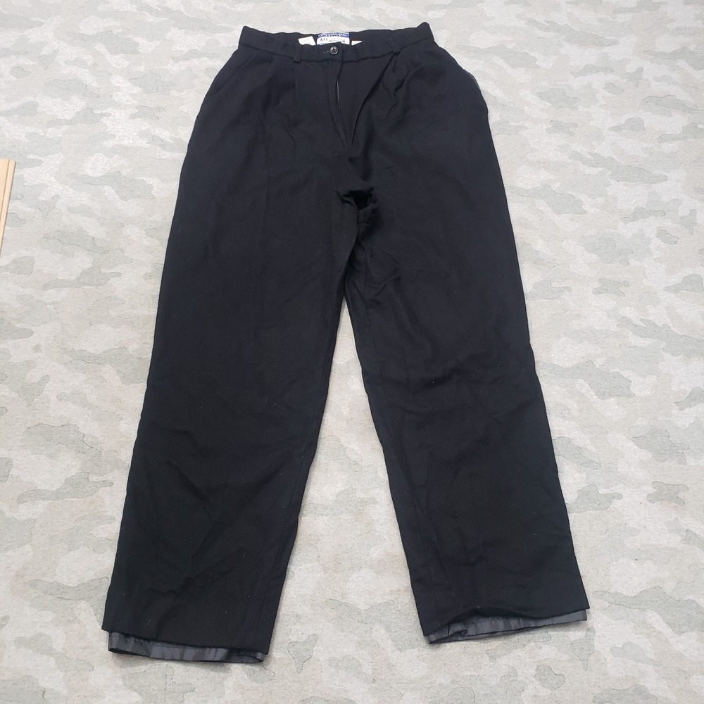 Vintage Pendleton Pants Womens 8P Black 100% Wool Straight Leg